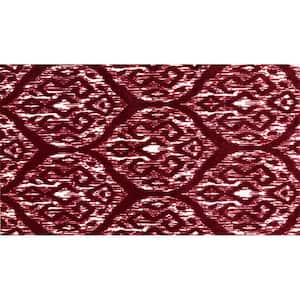 Washable Ikat Red and White 2 ft. 3 in. x 3 ft. 11 in. Medium Mat Area Rug