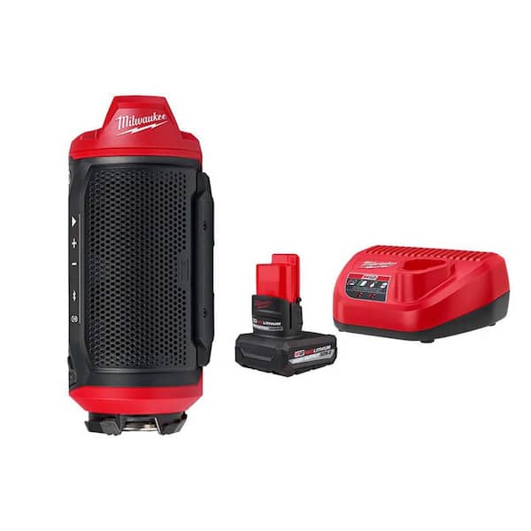 M12 12-Volt Lithium-Ion Cordless Bluetooth Jobsite Speaker with HIGH OUTPUT XC5. 0 Starter Kit