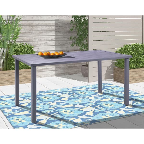 Nusa 33 x 62 in. Rectangle Slat Top Outdoor Dining Table