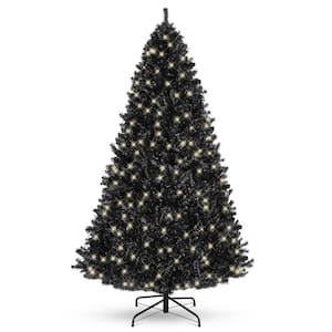 6 ft. Black Pre-Lit Artificial Christmas Tree with 350 Warm White Lights