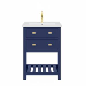 Viola 24 in. W x 18 in. D Bath Vanity in Monarch Blue with Ceramics Vanity Top in White with White Basin and Faucet