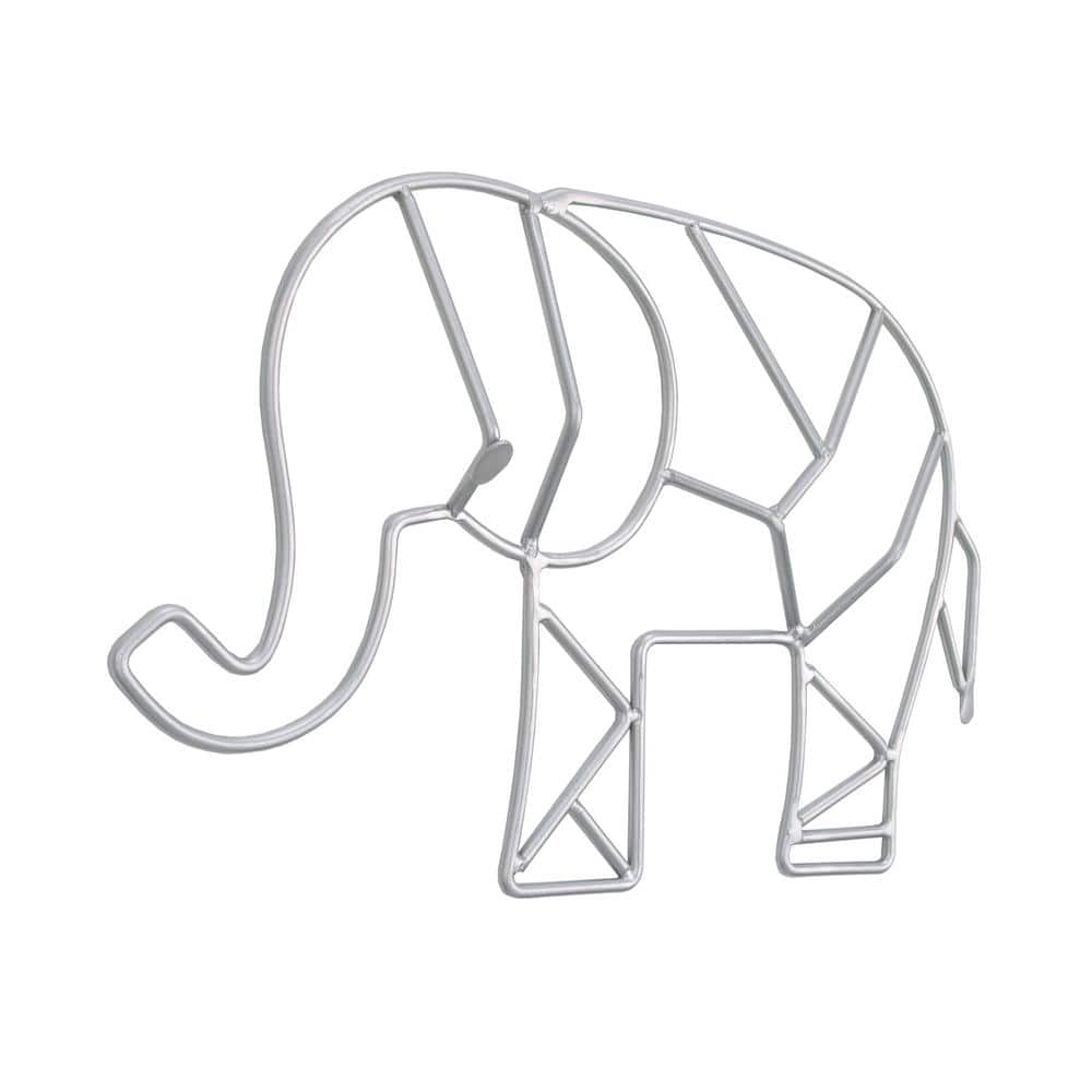 Grey Metal Elephant Wire Wall Art for Nursery