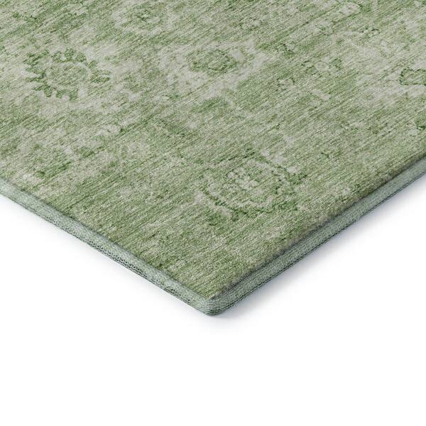 Mayfield Premium Machine Washable Abstract AMF1089 Aloe 5 ft. x 7 ft. 6 in. Area Rug