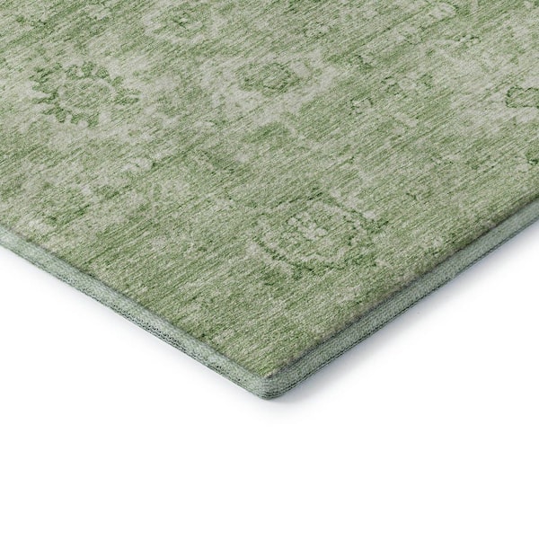 Mayfield Premium Machine Washable Abstract AMF1089 Aloe 8 ft. x 10 ft. Area Rug