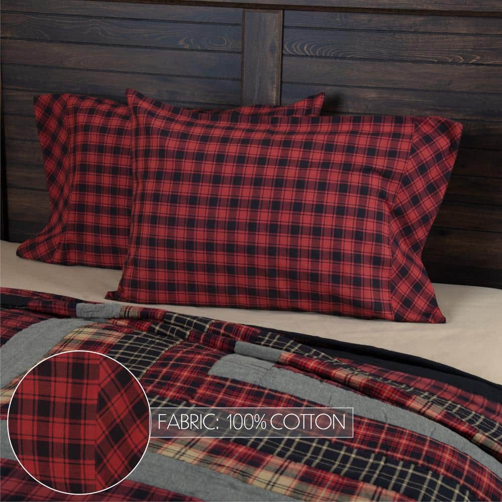 Cumberland Red and Black Plaid Cotton Standard Pillowcase Set