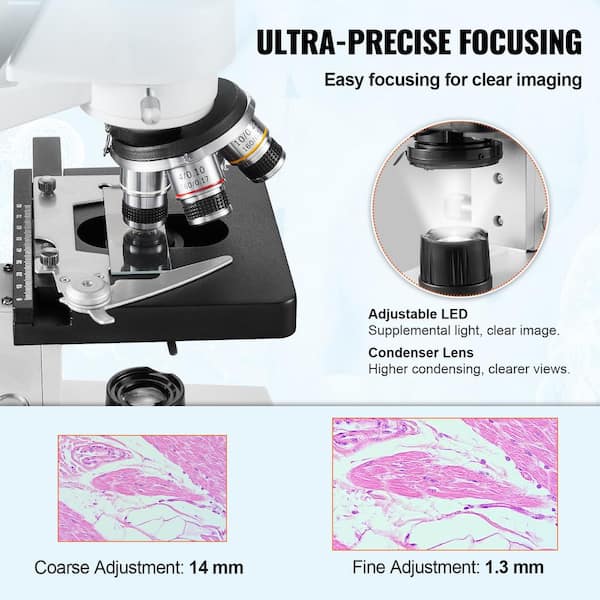 40X-2500X Microscope Monoculaire 4 Objectifs Advanced