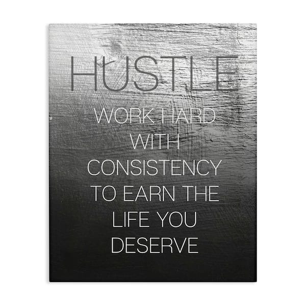 Stupell Industries Hustle Motivational Definition by Daphne Polselli Unframed Typography Graphic Art Print 40 in. x 30 in.