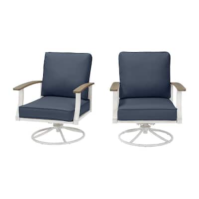 outdoor patio cushions cushionguard marina point sky steel hampton bay lounge swivel chair conversation seating pack piece fm19