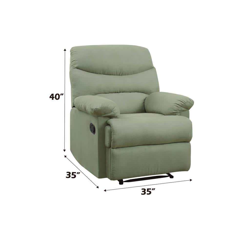 Sage Microfiber Recliner with Massage and Wood Frame