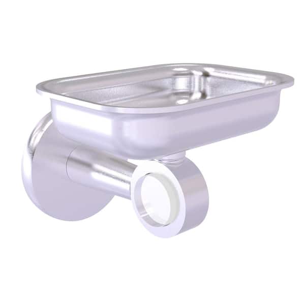 Allied Brass Clearview Collection Wall Mounted Soap Dish Holder in Satin Chrome