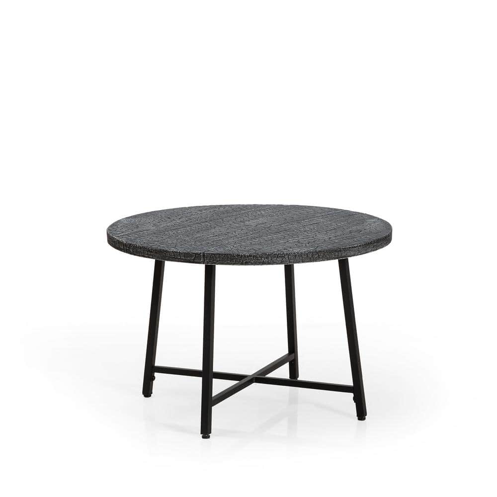 28 in. Round MDF Wood Outdoor Coffee Table