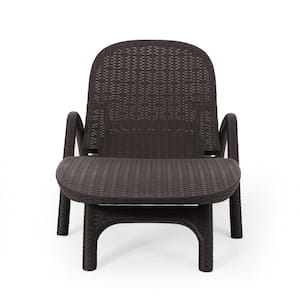 Mikael Dark Brown 1-Piece Plastic Outdoor Chaise Lounge