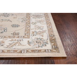 Sabina Beige/Ivory 8 ft. x 10 ft. Floral & Traditional Area Rug