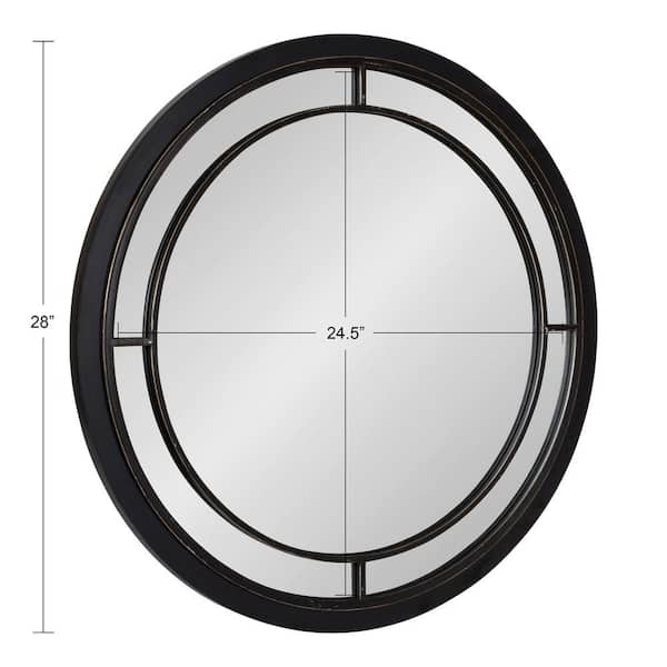 Better Homes & Gardens Wall Mirror Round, 28IN Diameter, Black Finish 
