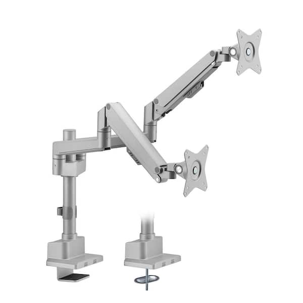 Full Motion Dual Monitor Desk Mount, Height Adjustable with Gas Spring Arms, holds screens from 19 in. to 32 in.