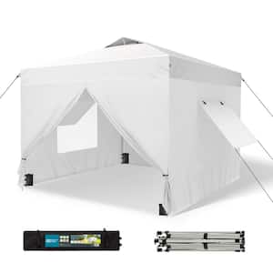 10 ft. x 10 ft. White Pop Up Tent with Removable Sidewalls