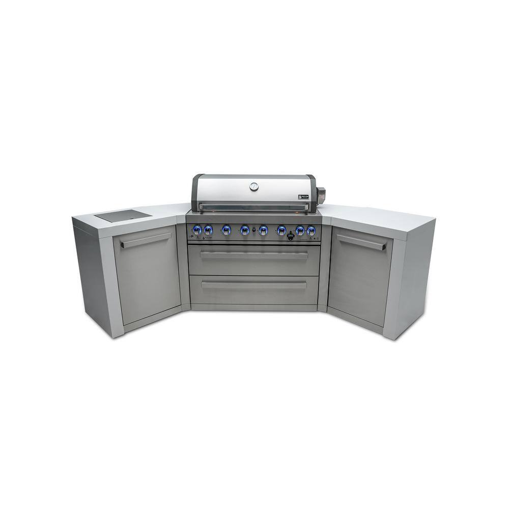 Deluxe Series 6-Burner 45° Stainless Steel Outdoor Kitchen Propane Natural Gas Grill Island in Stainless Steel price history on PriceWatchPro