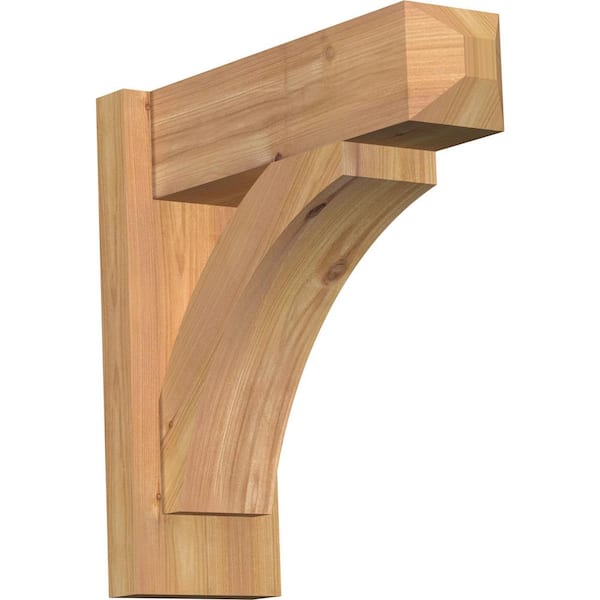 Ekena Millwork 6 in. x 16 in. x 16 in. Western Red Cedar Thorton Craftsman Smooth Outlooker