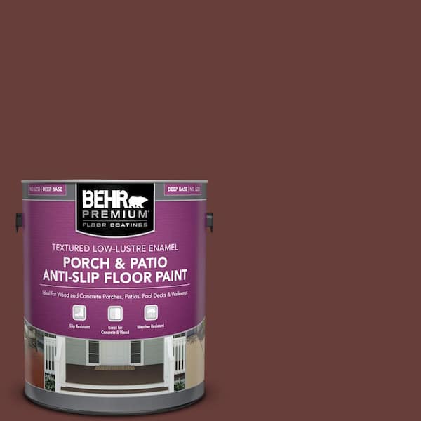 BEHR PREMIUM 1 gal. #PPU2-01 Chipotle Paste Textured Low-Lustre Enamel Interior/Exterior Porch and Patio Anti-Slip Floor Paint