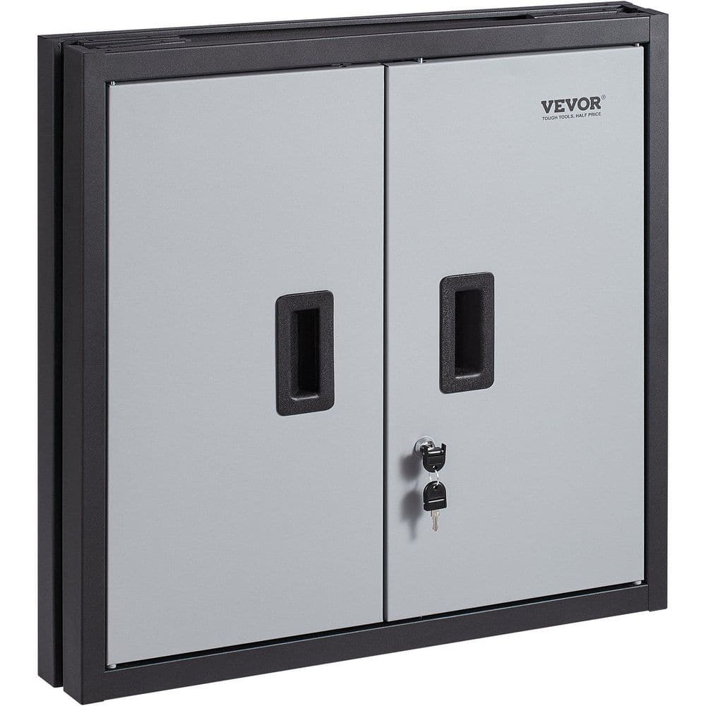 Metal 27.44 in. W x 27.63 in. D x 3.42 in. H Bathroom Storage Wall Cabinet in Black with Adjustable Shelf price history on PriceWatchPro