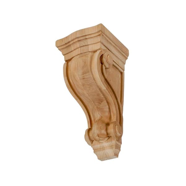 American Pro Decor 4-3/4 in. x 2-7/8 in. x 2-5/8 in. Unfinished X-Small North American Solid Cherry Classic Traditional Plain Wood Corbel