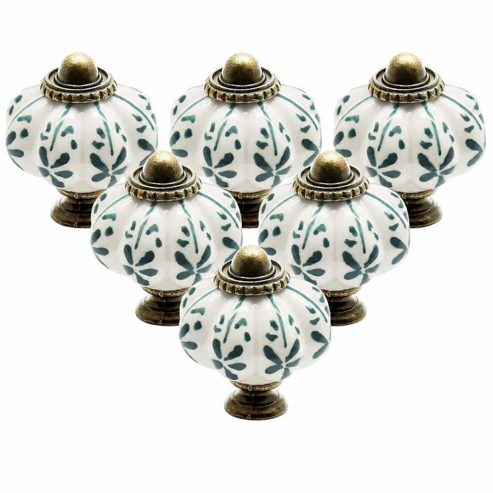 12-Pack 1.3 in. Pumpkin Shape Ceramic Knobs Vintage Style Bronze Finish Ivory Color Cabinet Drawer Pulls price history on PriceWatchPro