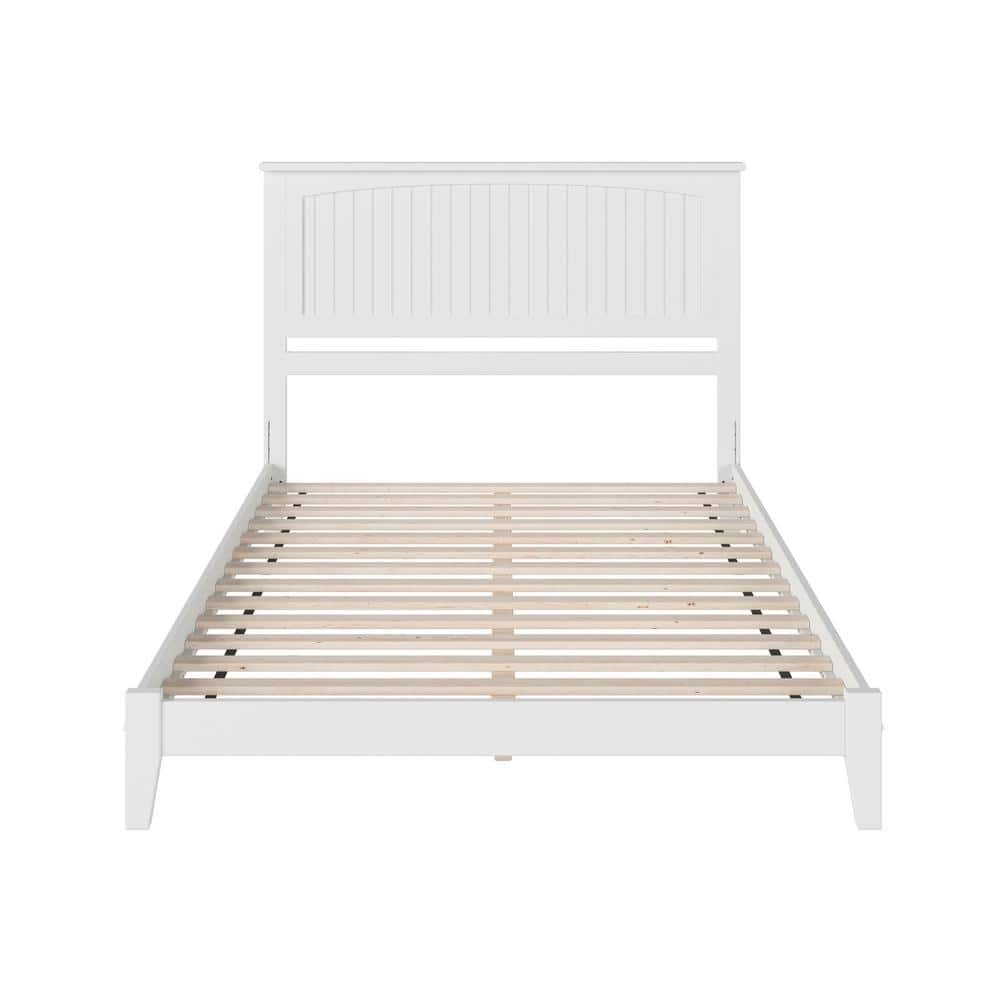 Nantucket White Queen Wood Platform Bed with Slats