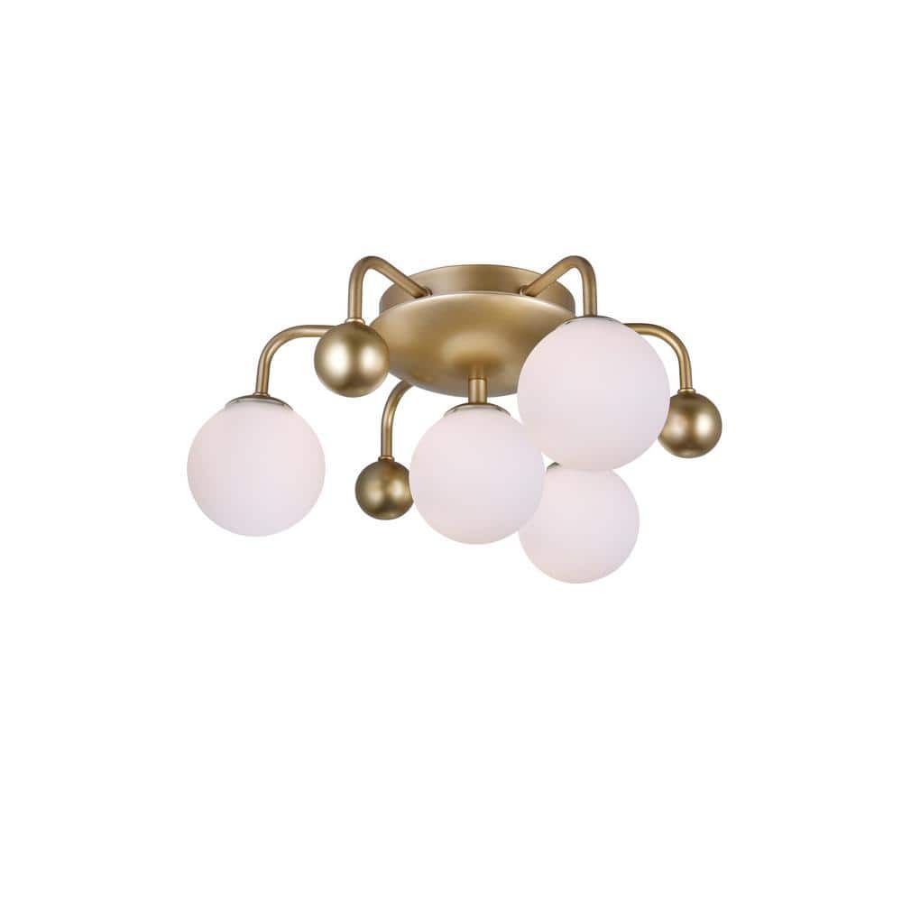 Element 16" Sun Gold Glass Sphere LED Flush Mount Light