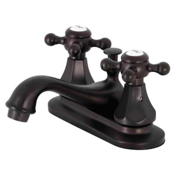 Kingston Brass Metropolitan 4 in. Centerset 2-Handle Bathroom Faucet with Plastic Pop-Up in Oil Rubbed Bronze