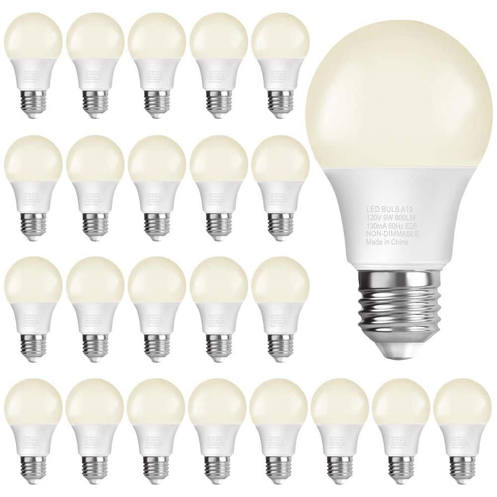 60-Watt Equivalent A19 standard Bulb Shape Non-Dimmable LED Light Bulb 4000K Neutral White (24-Pack) price history on PriceWatchPro