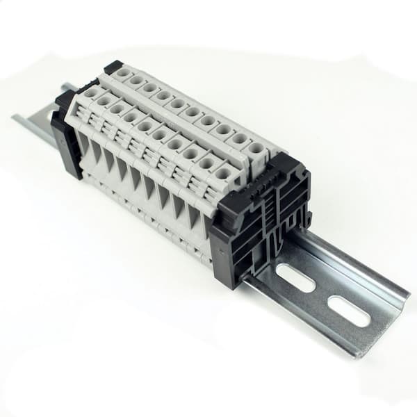 24-8 AWG, 50 Amp, 300-Volt 10-Gang Terminal Block Assembly with Jumpers,