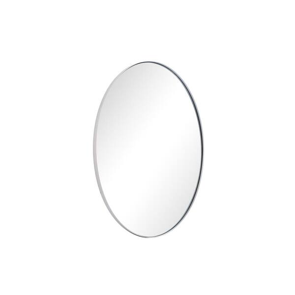 CLAVIE 22 in. W x 30 in. H Medium Oval Iron Framed Wall Mounted Bathroom Vanity Mirror Wall