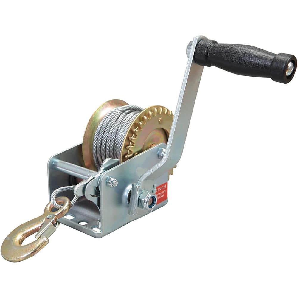 1200lbs Hand Winch with Steel Cable, Portable Boat Trailer Winch, Towing  Winches with Heavy Duty Hook, Small Rope Winch Hand Crank for Trailers