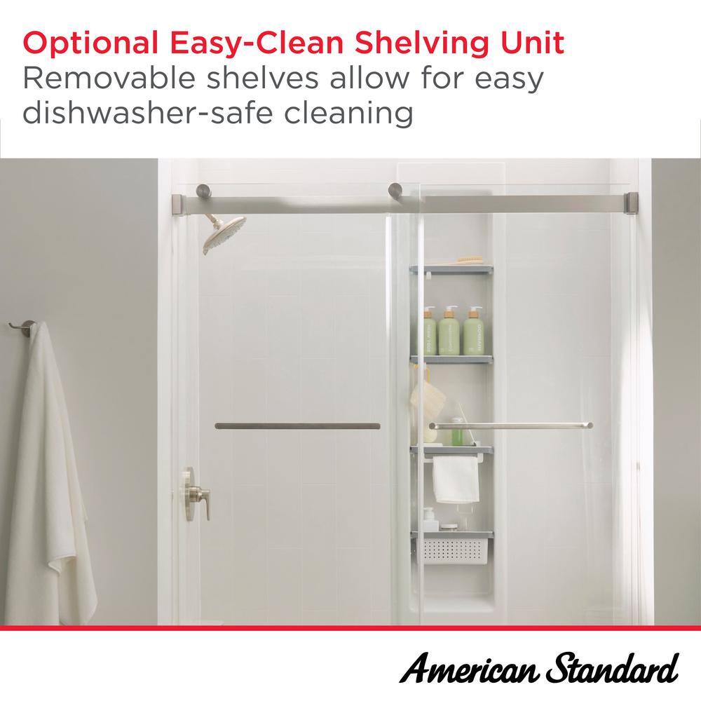 White Wall Mounted Shower Basket with Shelves