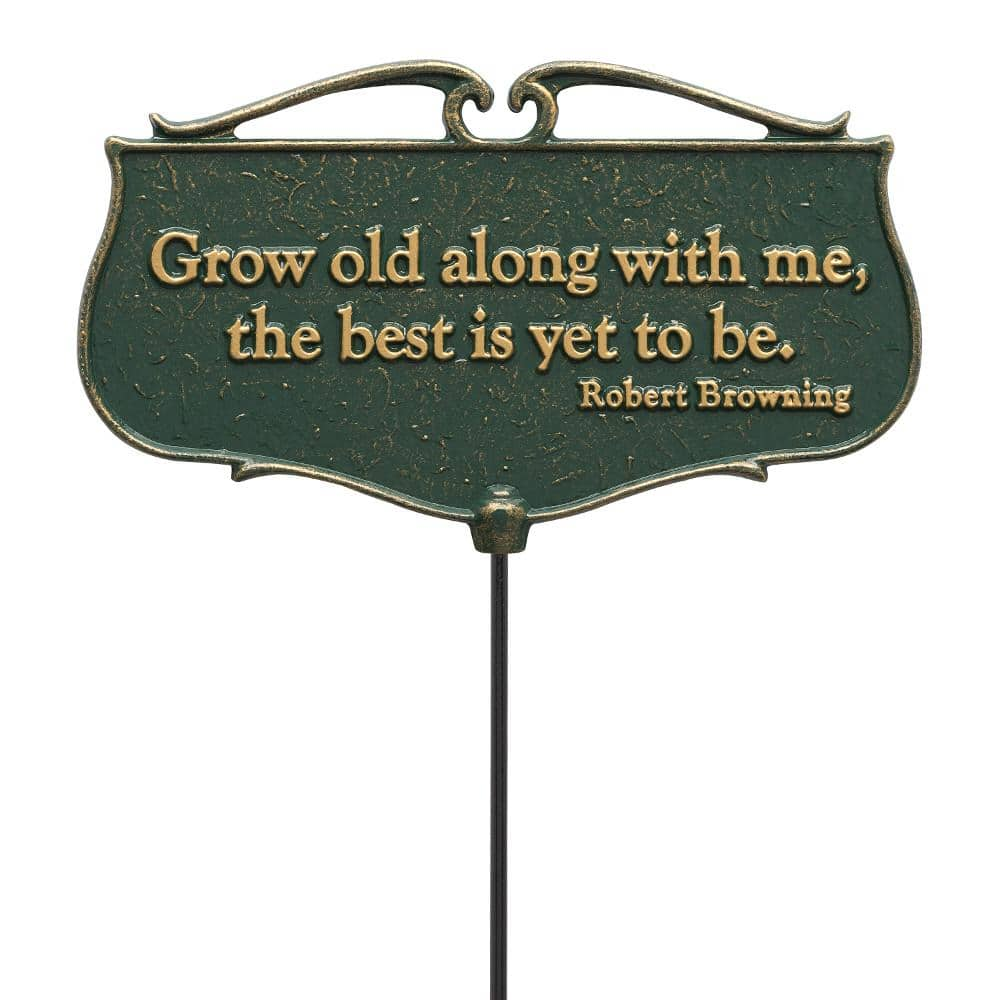 UPC 719455100455 product image for Whitehall Products Green/Gold Grow Old Along with Me Garden Poem Sign | upcitemdb.com