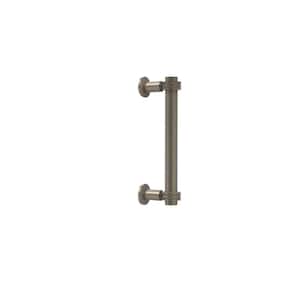 Contemporary 8 in. Back to Back Shower Door Pull with Dotted Accent in Antique Pewter