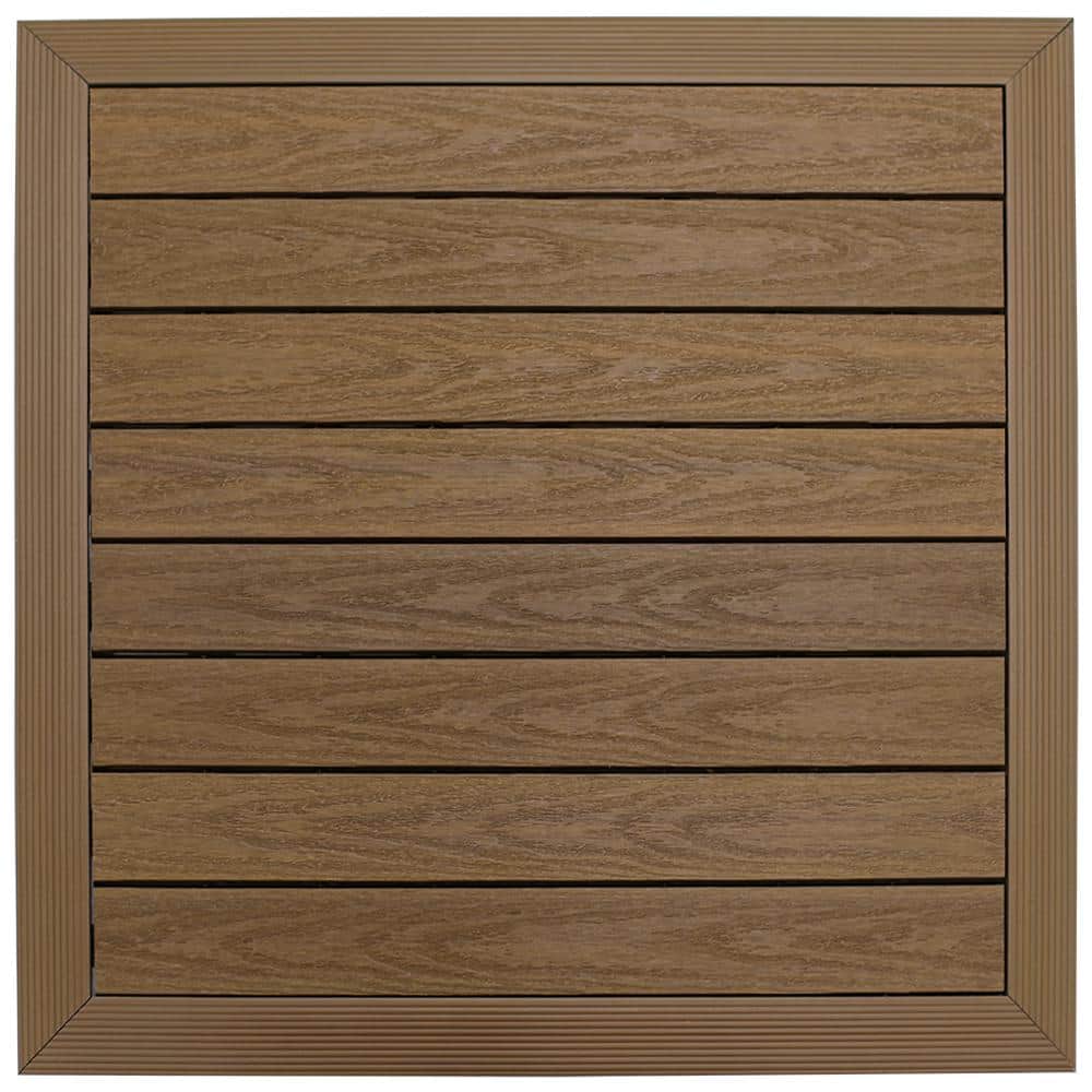Peruvian Teak Composite Wood Bathroom Mat, 26 x 26 inches