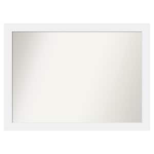 Corvino White 49 in. x 36 in. Custom Non-Beveled Matte Wood Framed Bathroom Vanity Wall Mirror
