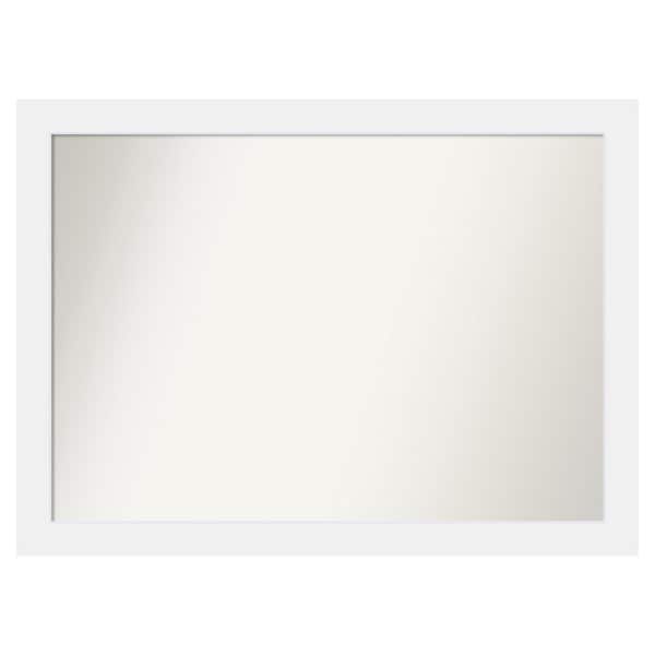 Amanti Art Corvino White 49 in. x 36 in. Custom Non-Beveled Matte Wood Framed Bathroom Vanity Wall Mirror