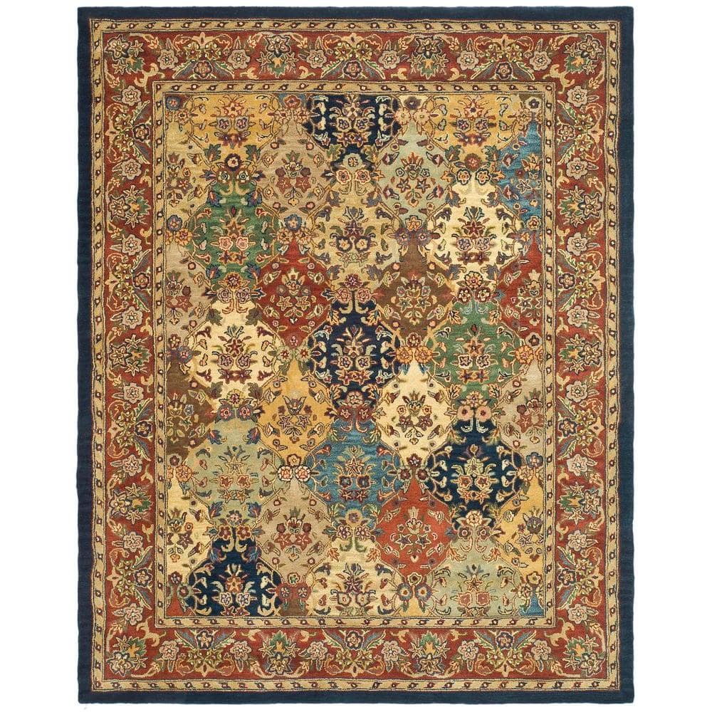 SAFAVIEH Heritage Collection X-Large Area Rug - 12' x 18', Brown & Blue,  Handmade Traditional Oriental Wool, Ideal for High Traffic Areas in Living