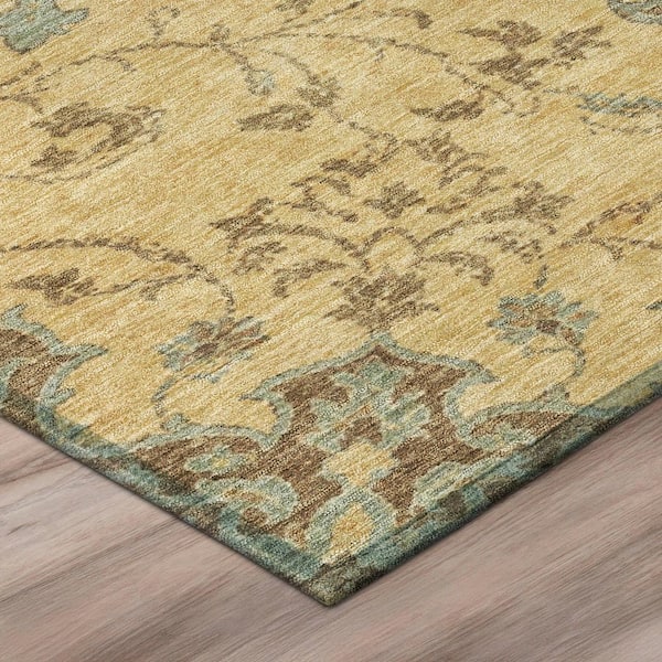 Chantille Machine Washable Indoor/Outdoor Abstract ACN2958 Gold 8 ft. x 10 ft. Area Rug