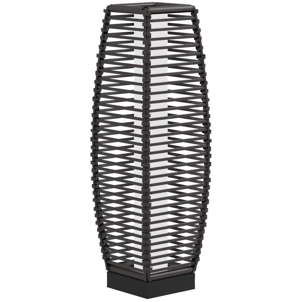 7.75 in. W x 26.75 in. H Outdoor Rattan Solar Floor Lamp for Pathway and Driveway, Decorative Garden Lighting, Gray price history on PriceWatchPro