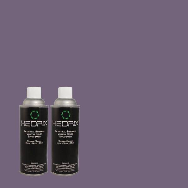Hedrix 11 oz. Match of 640D-7 Pharaoh Purple Low Lustre Custom Spray Paint (2-Pack)
