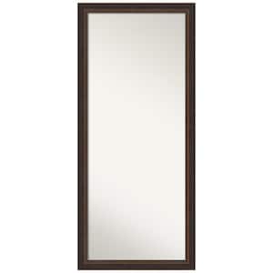 Non-Beveled Lara Bronze 28.5 in. W x 64.5 in. H Decorative Floor Leaner Mirror