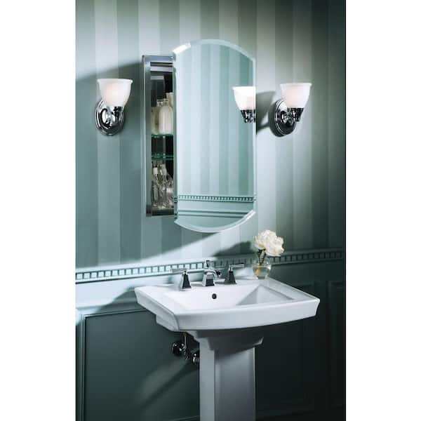 Archer 20 in. W x 31 in. H Single Door Mirrored Recessed Medicine Cabinet in Anodized Aluminum