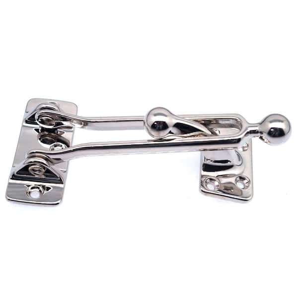 idh by St. Simons Solid Brass Swing Arm Security Guard with Ball End in Bright Nickel