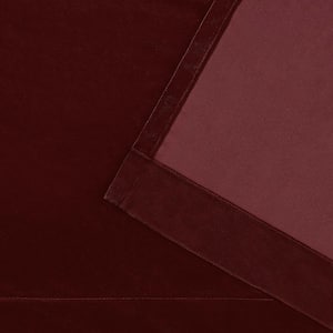 Velvet Burgundy Solid Light Filtering Grommet Top Curtain, 54 in. W x 84 in. L (Set of 2)