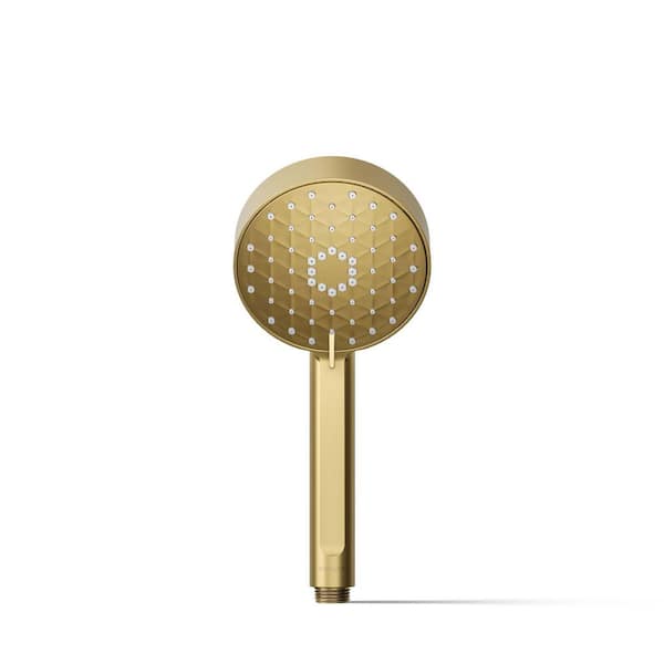 KOHLER Awaken 3-Spray Patterns with 1.75 GPM 4. 3125 in. Wall Mount Handheld Shower Head in Vibrant Brushed Moderne Brass