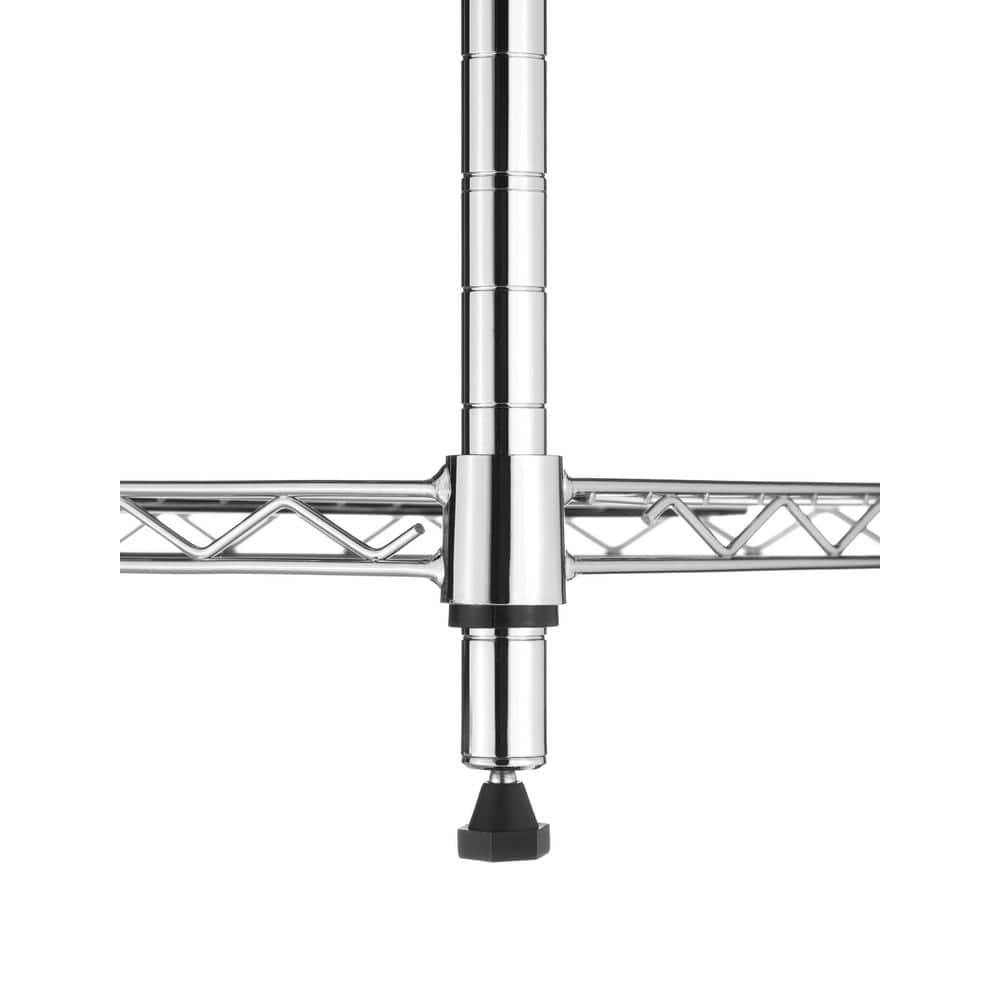 Chrome Adjustable 3-Tier Steel Storage Shelves