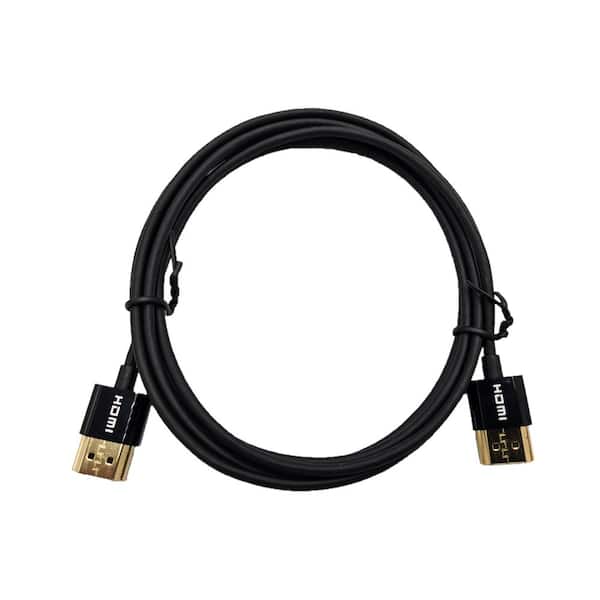 Micro Connectors, Inc 4 ft. HDMI 4K Ultra HD Slim High-Speed with Ethernet Cables Black (5-Pack)